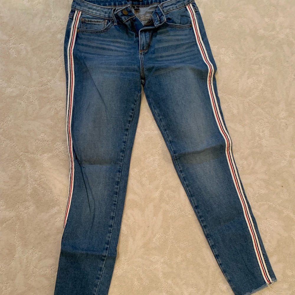 Side-striped Aqua Jeans